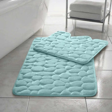 Pebble Memory Foam Bath Mat Set | 11 Colors Available
