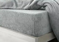 teddy fleece fitted sheet silver