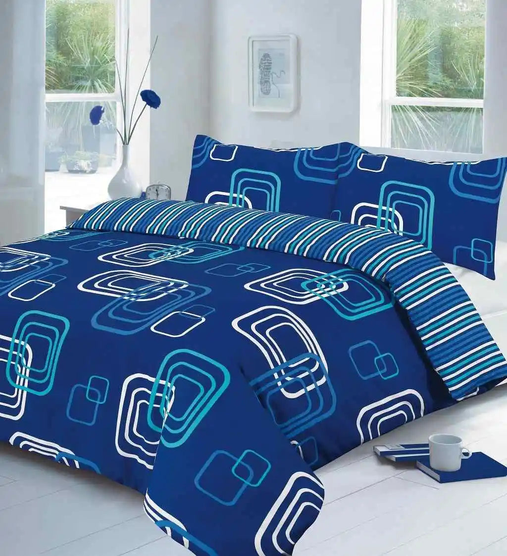 blake printed duvet cover set blue