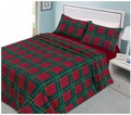 flannelette tartan sheet set red