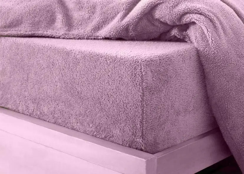 teddy fleece fitted sheet lilac