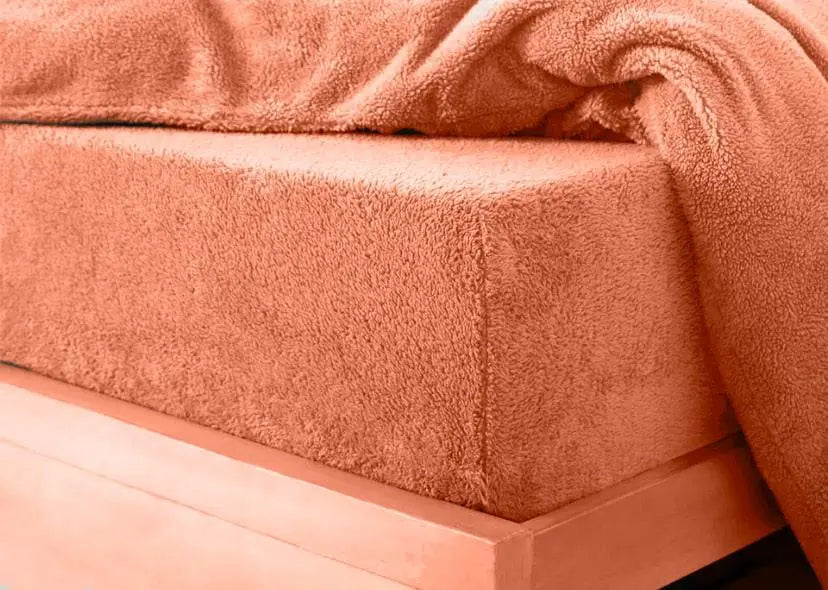 teddy fleece fitted sheet tangeirne