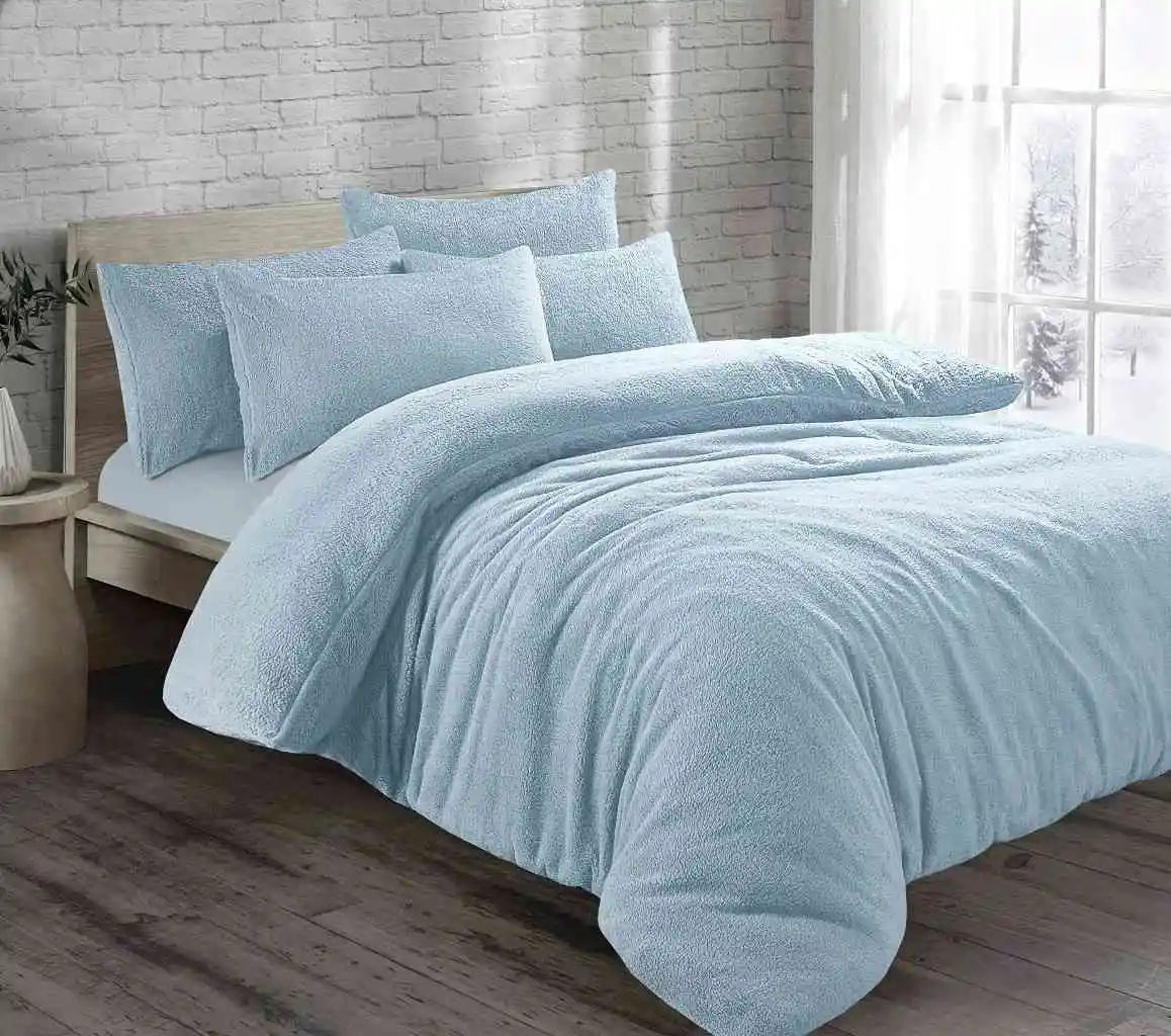 teddy fleece duvet cover set 