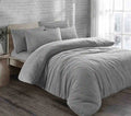 teddy fleece duvet cover set silver
