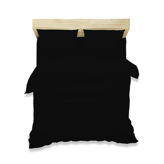 duvet cover set polycotton black