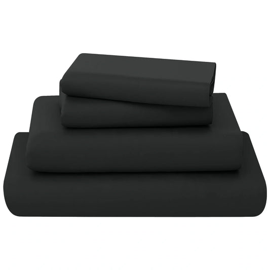 poly cotton sheets set black