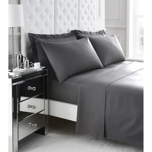 200tc egyptian cotton fitted sheet grey