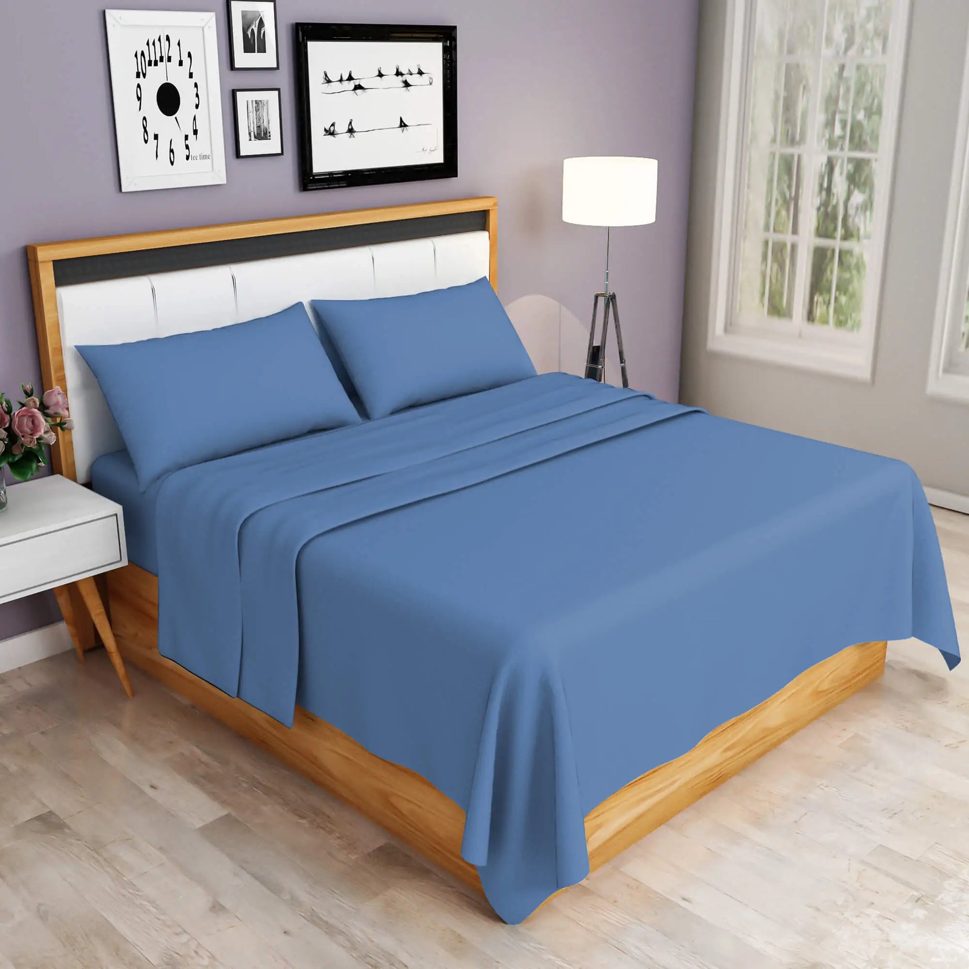 easy iron PC sheets set mid blue
