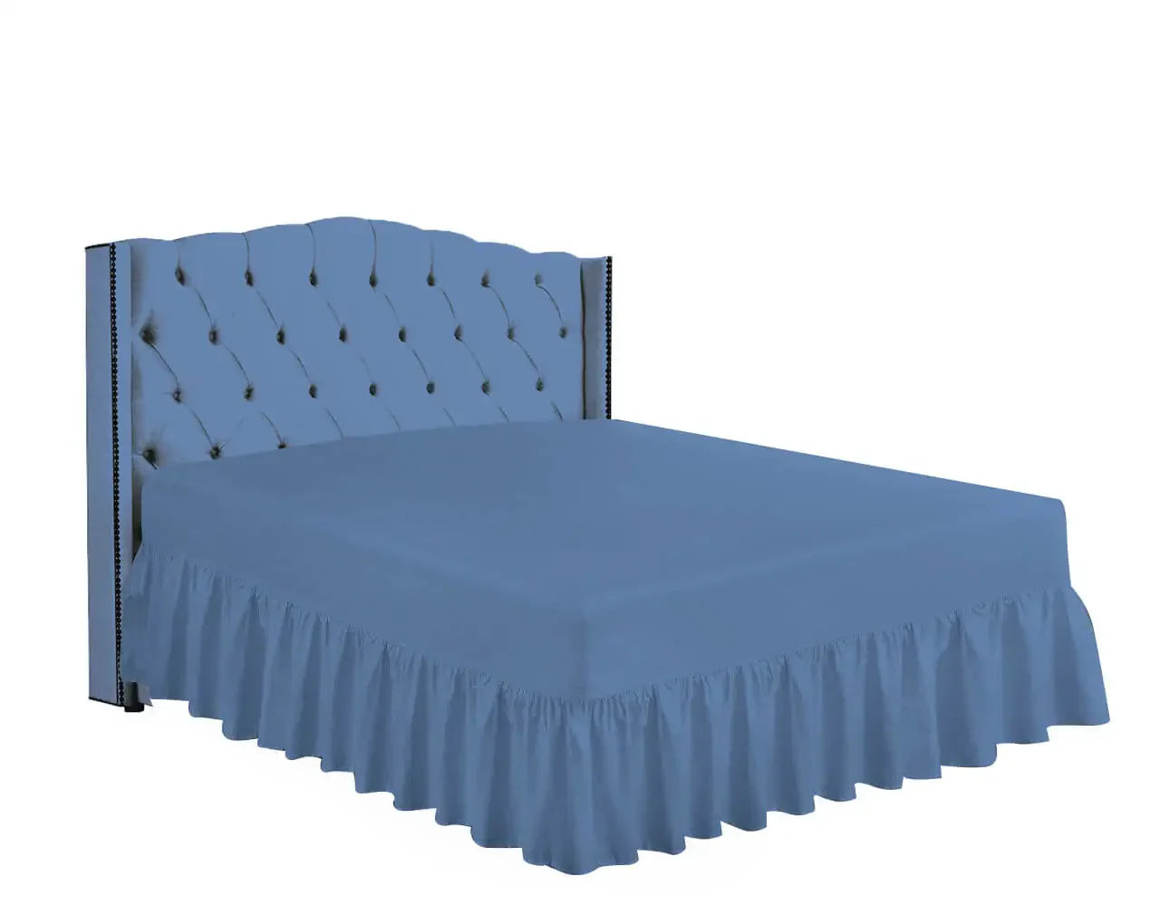easy iron pc valance sheets mid blue
