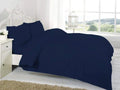 easy care poly cotton duvet cover set navy blue