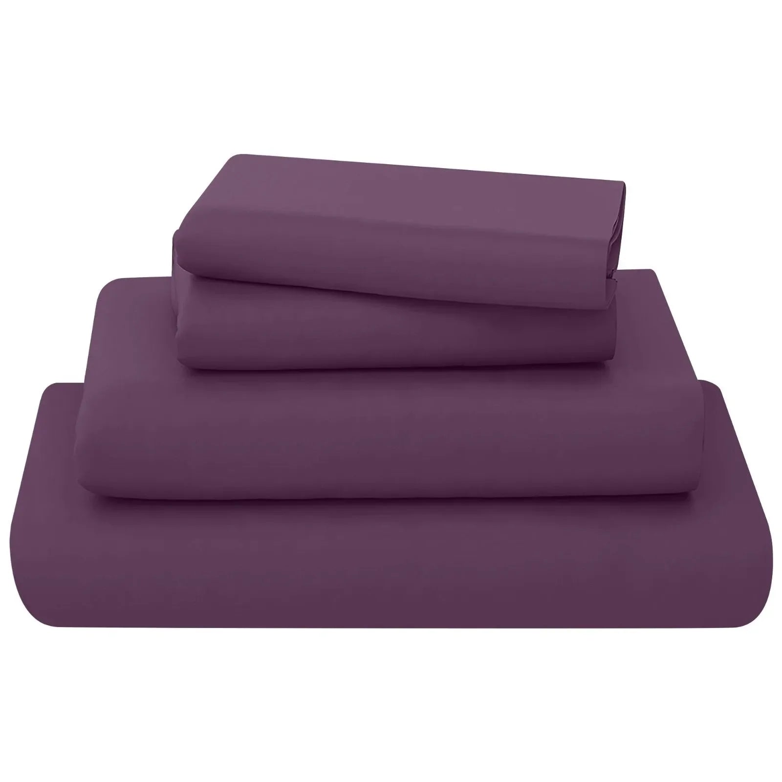 poly cotton sheets set plum