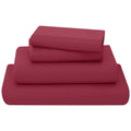 poly cotton sheets set red