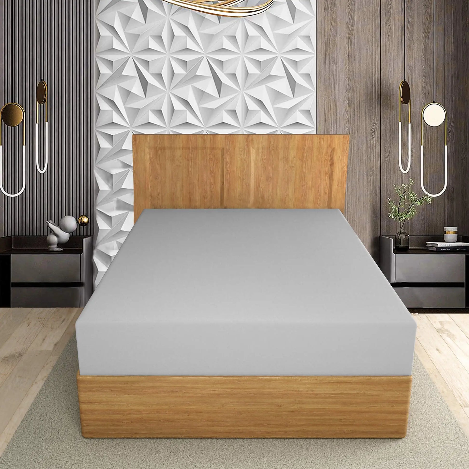 easy care PC extra deep fitted sheet silver