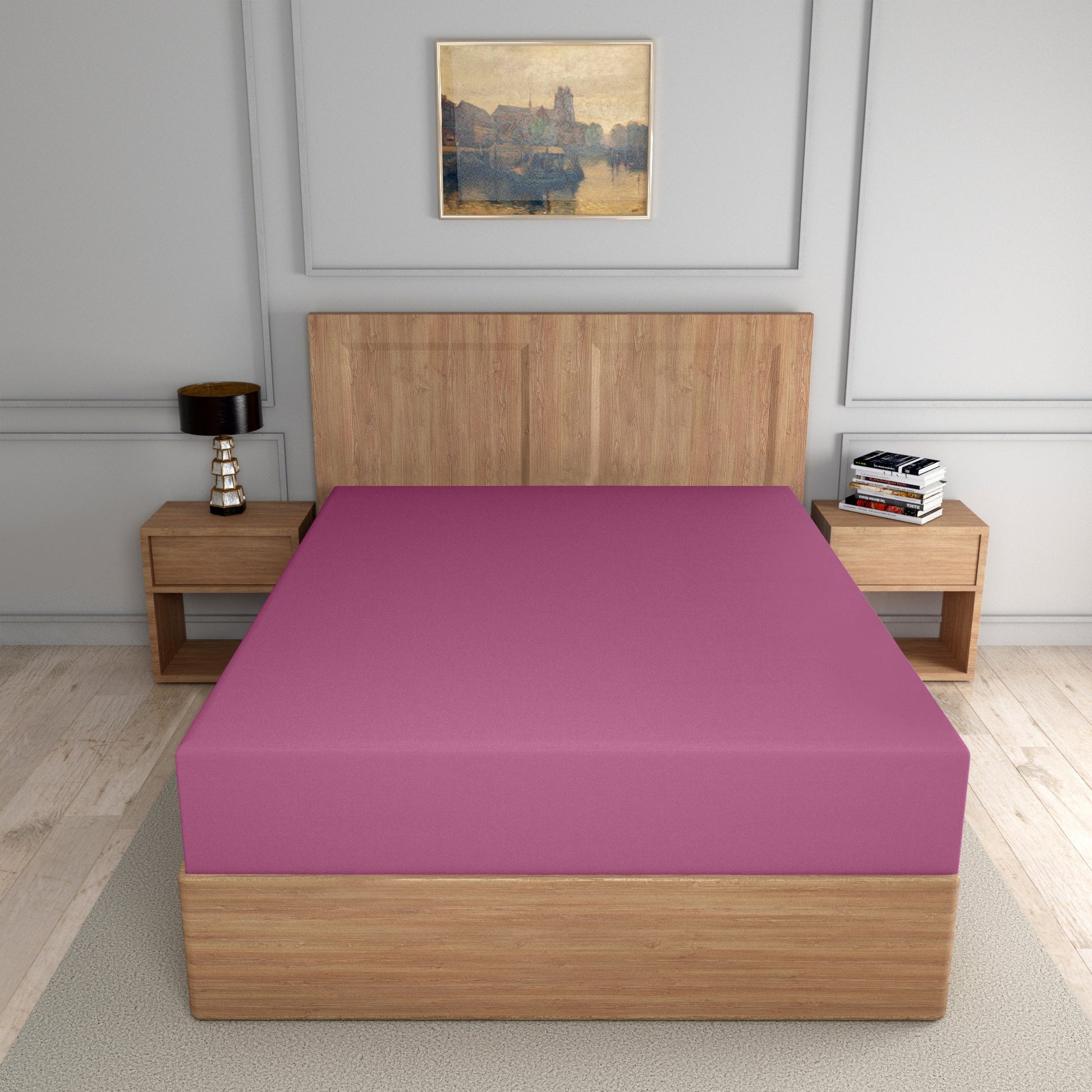 easy care PC fitted sheet fuchsia