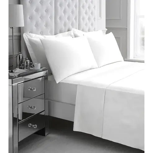 200tc egyptian cotton fitted sheet white